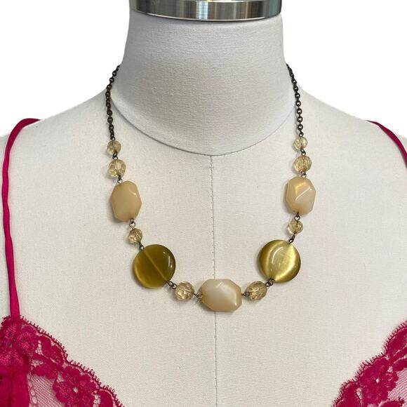 Vintage 90s station chain resin bead adjustable length necklace - Picture 3 of 6